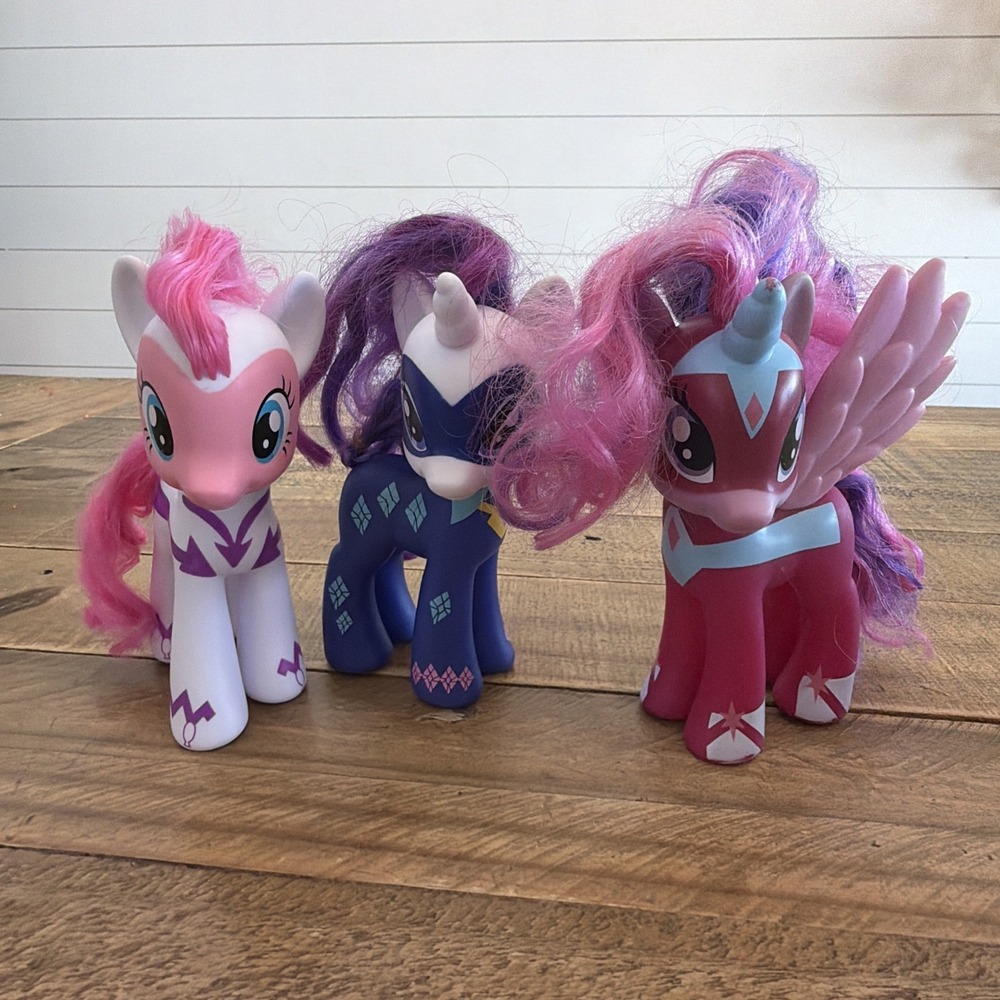 G4 My Little Pony Brushable Figure Lot Power Ponies Tinsel Hair Lot of 3 2010